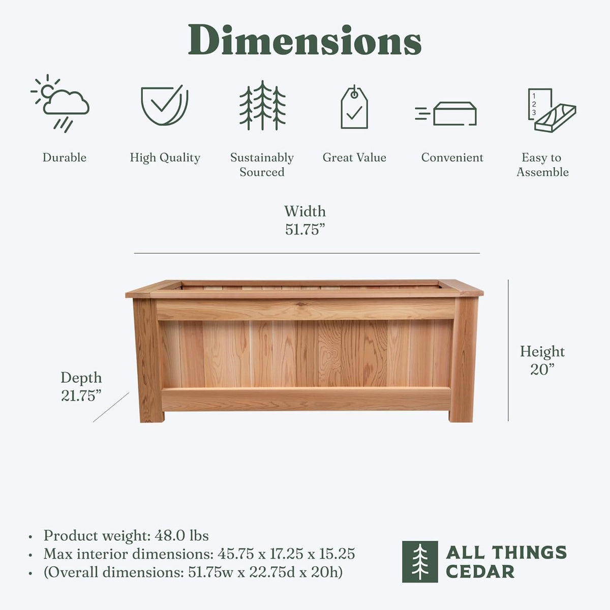 All Things Cedar 4-ft Box Planter – view 2