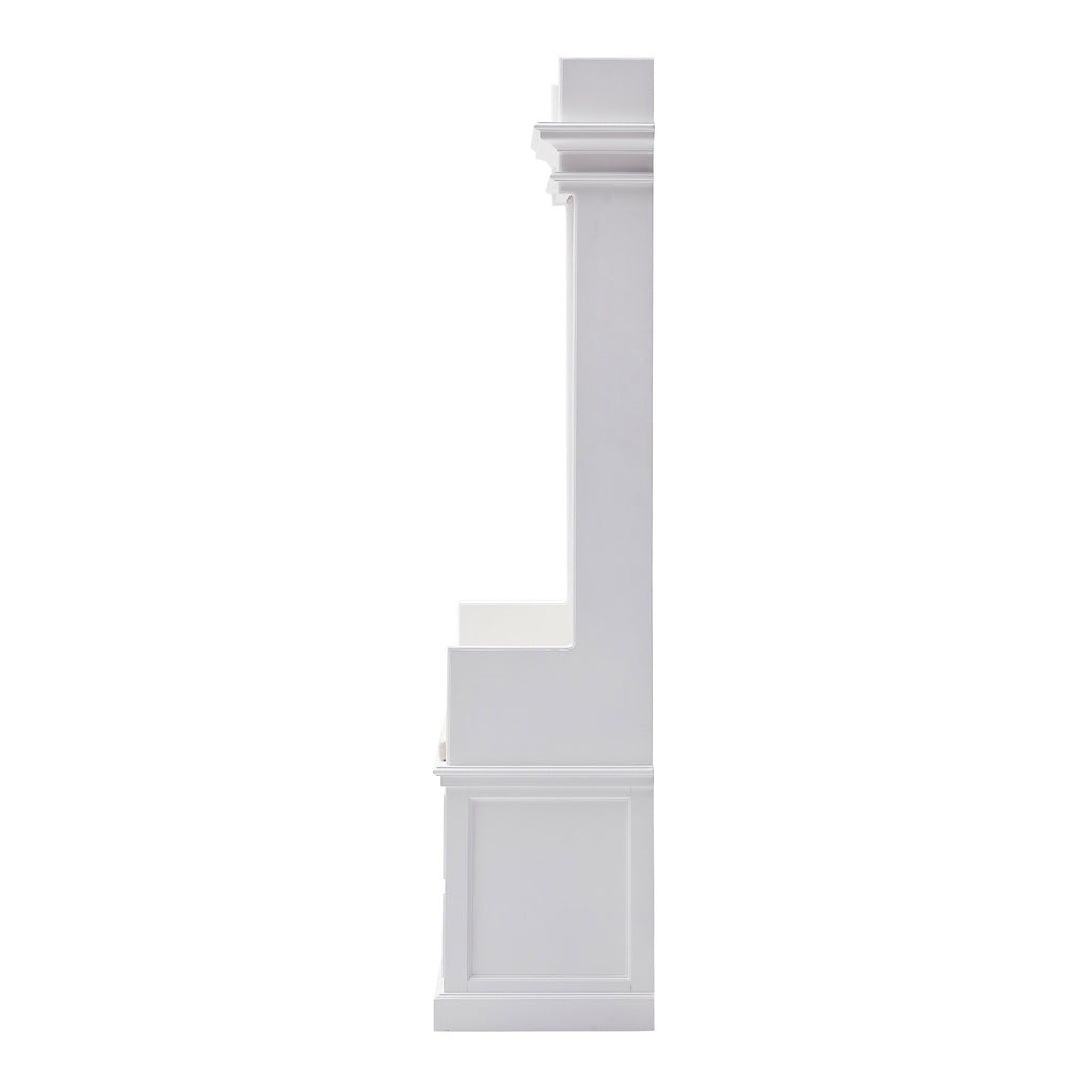 NovaSolo Halifax Entryway Coat Rack & Bench Unit Hall Tree, Classic White – view 4