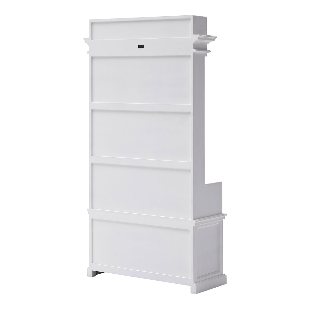 NovaSolo Halifax Entryway Coat Rack & Bench Unit Hall Tree, Classic White – view 5