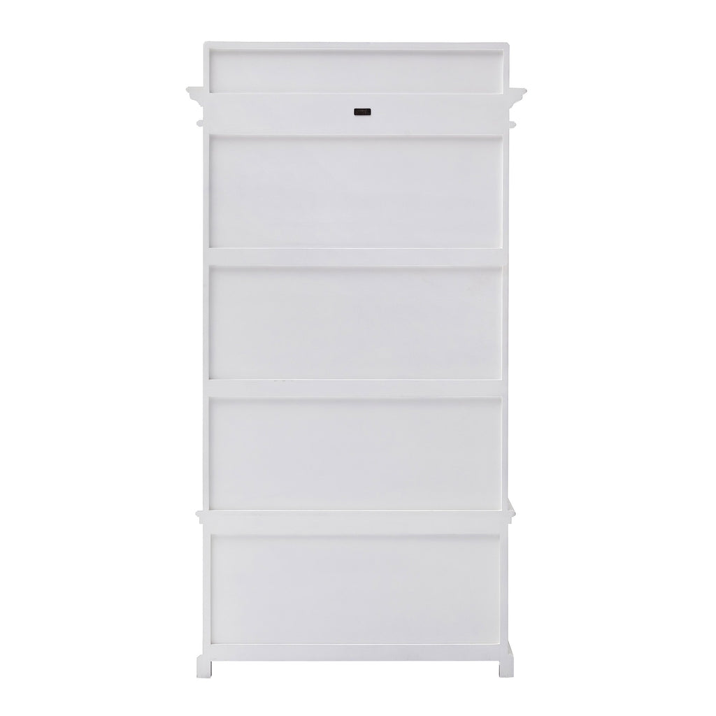 NovaSolo Halifax Entryway Coat Rack & Bench Unit Hall Tree, Classic White – view 6