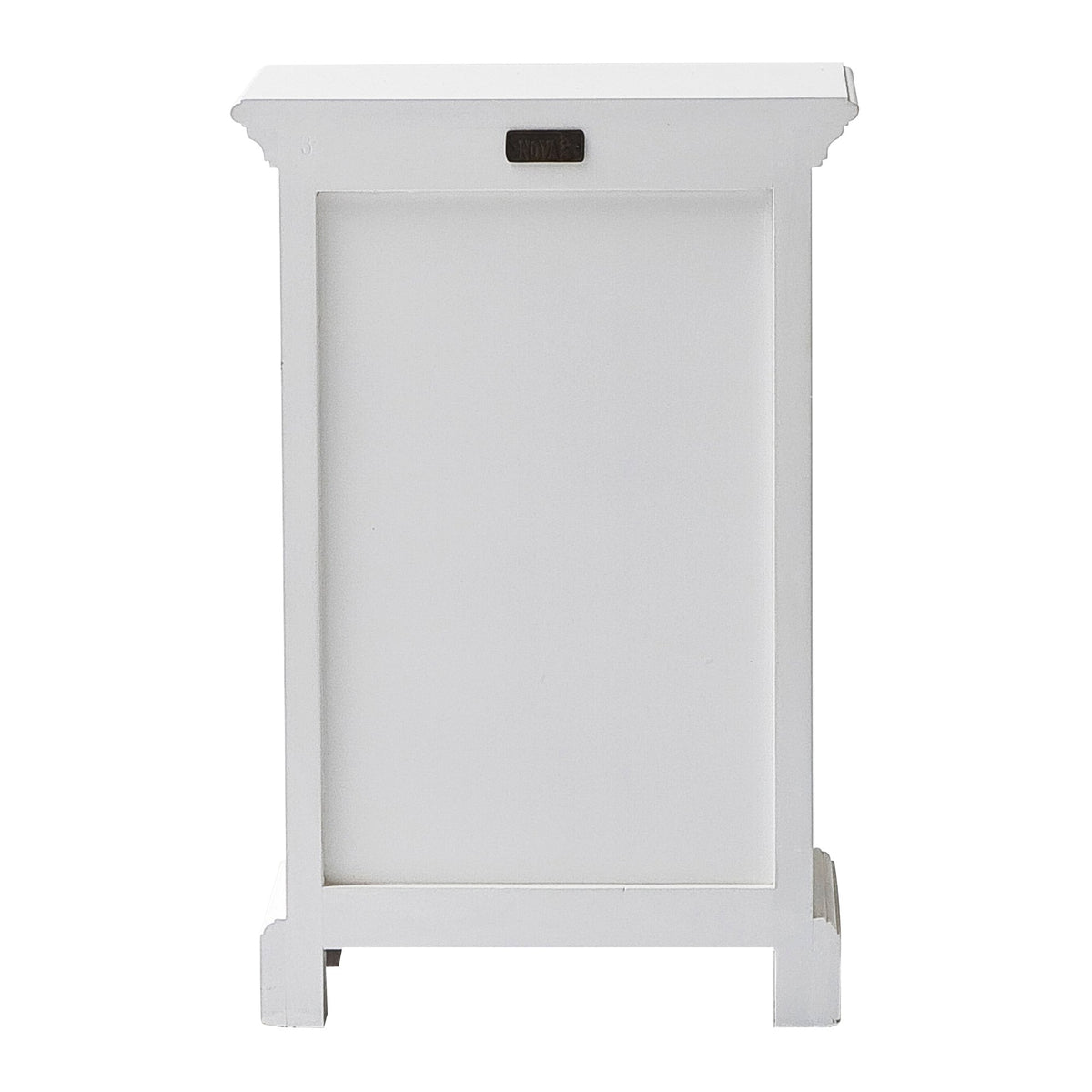 NovaSolo Halifax Bedside Storage Unit with Basket Side Table, Classic White – view 8