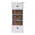 NovaSolo Halifax Storage Unit with Basket Set Storage Cabinet, Classic White
