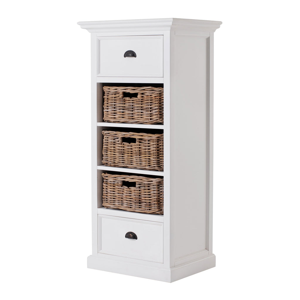 NovaSolo Halifax Storage Unit with Basket Set Storage Cabinet, Classic White – view 2