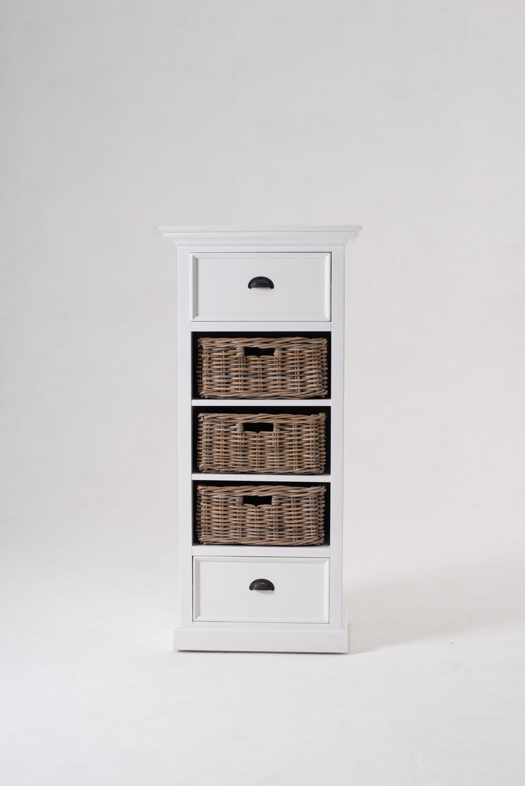 NovaSolo Halifax Storage Unit with Basket Set Storage Cabinet, Classic White – view 7