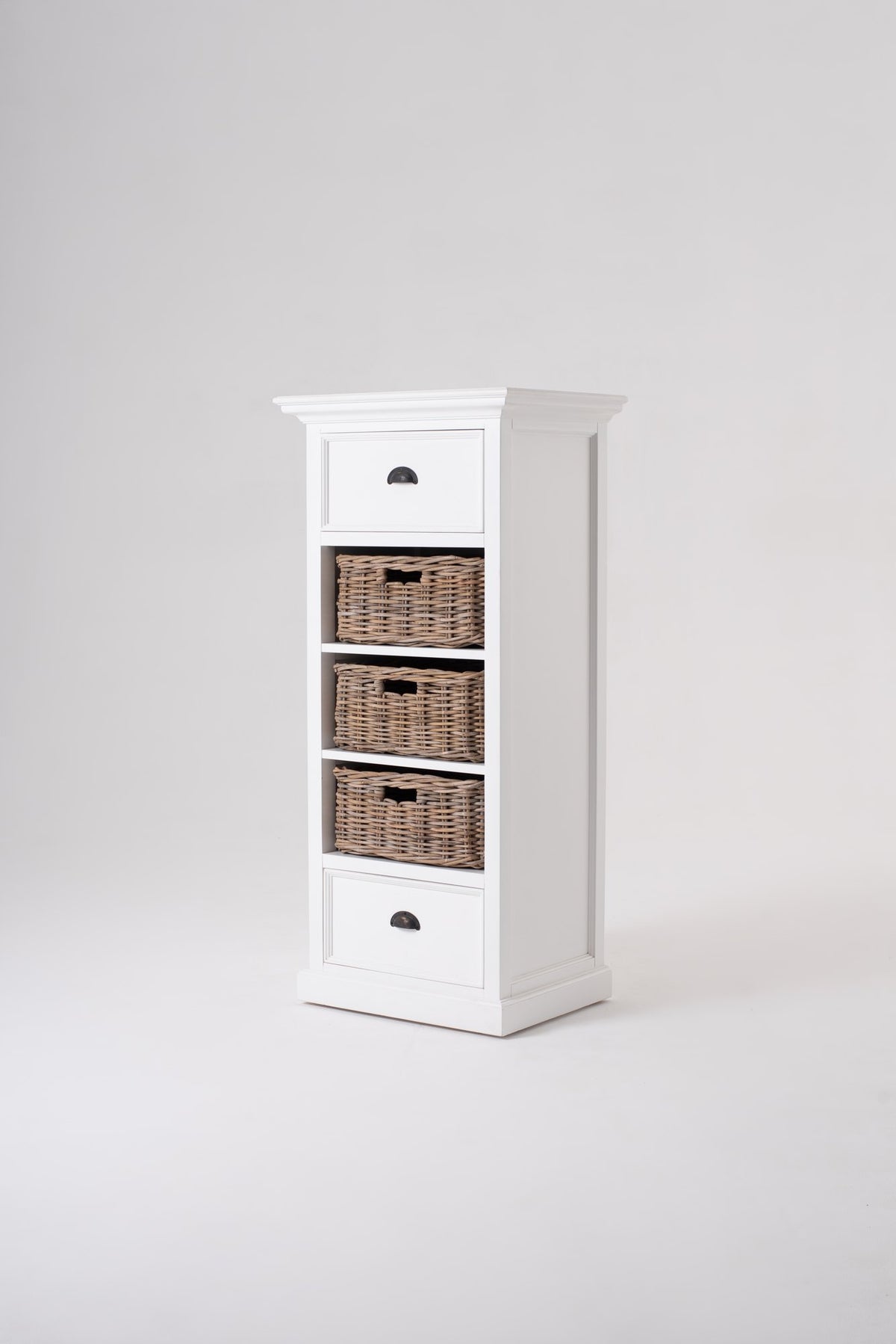NovaSolo Halifax Storage Unit with Basket Set Storage Cabinet, Classic White – view 8