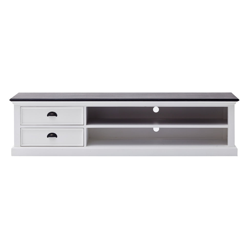NovaSolo Halifax Contrast Large ETU TV Stand, Classic White & Black