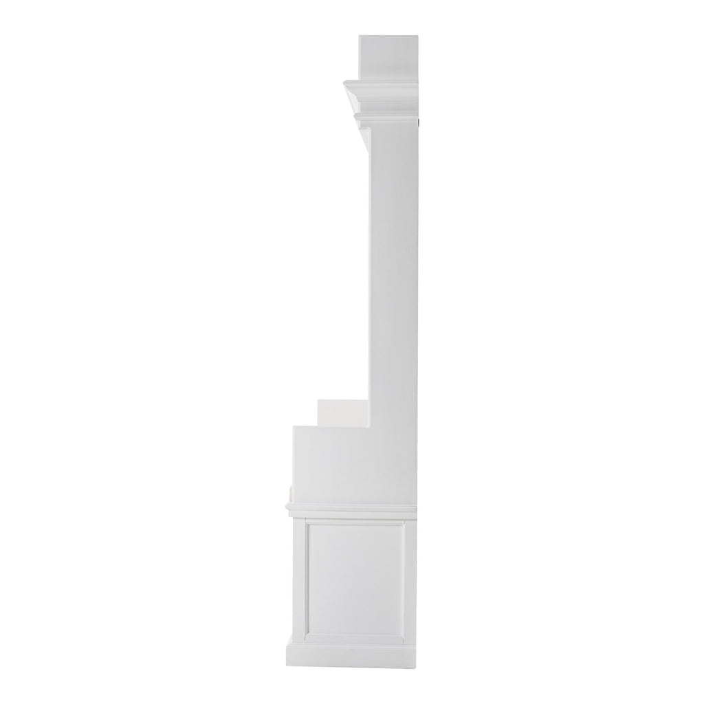 NovaSolo Halifax Entryway Coat Rack & Bench Unit Hall Tree, Classic White – view 3