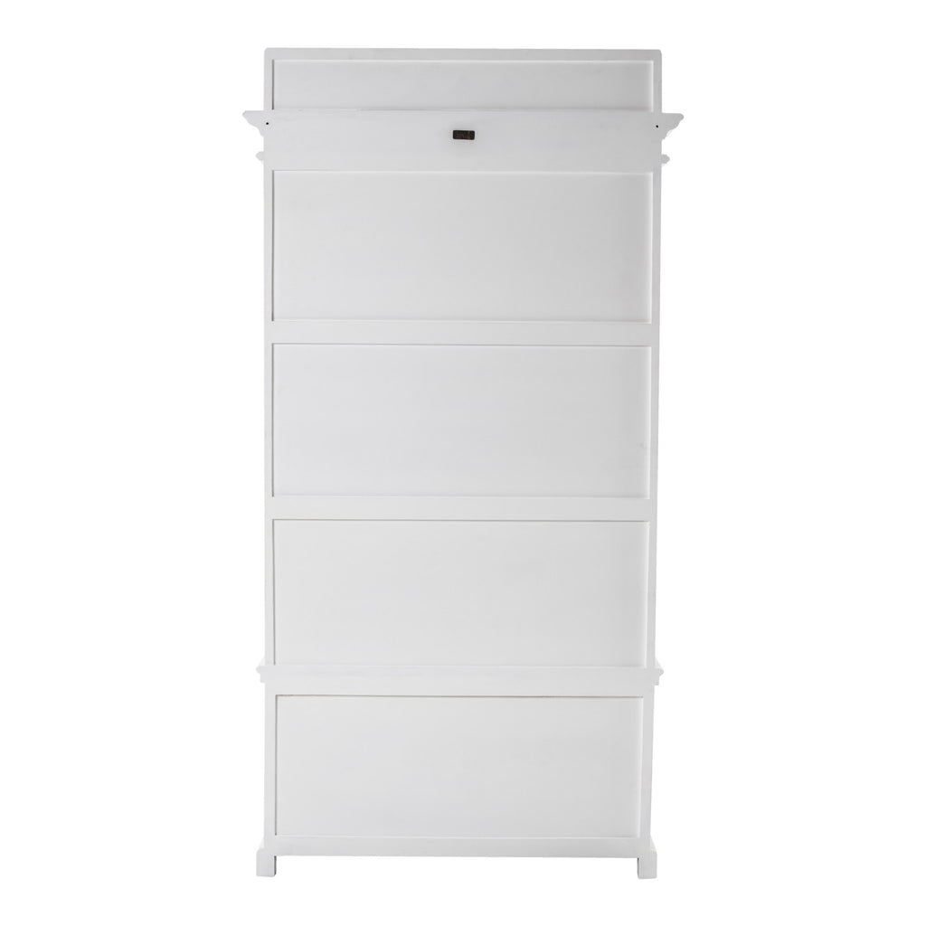 NovaSolo Halifax Entryway Coat Rack & Bench Unit Hall Tree, Classic White – view 4