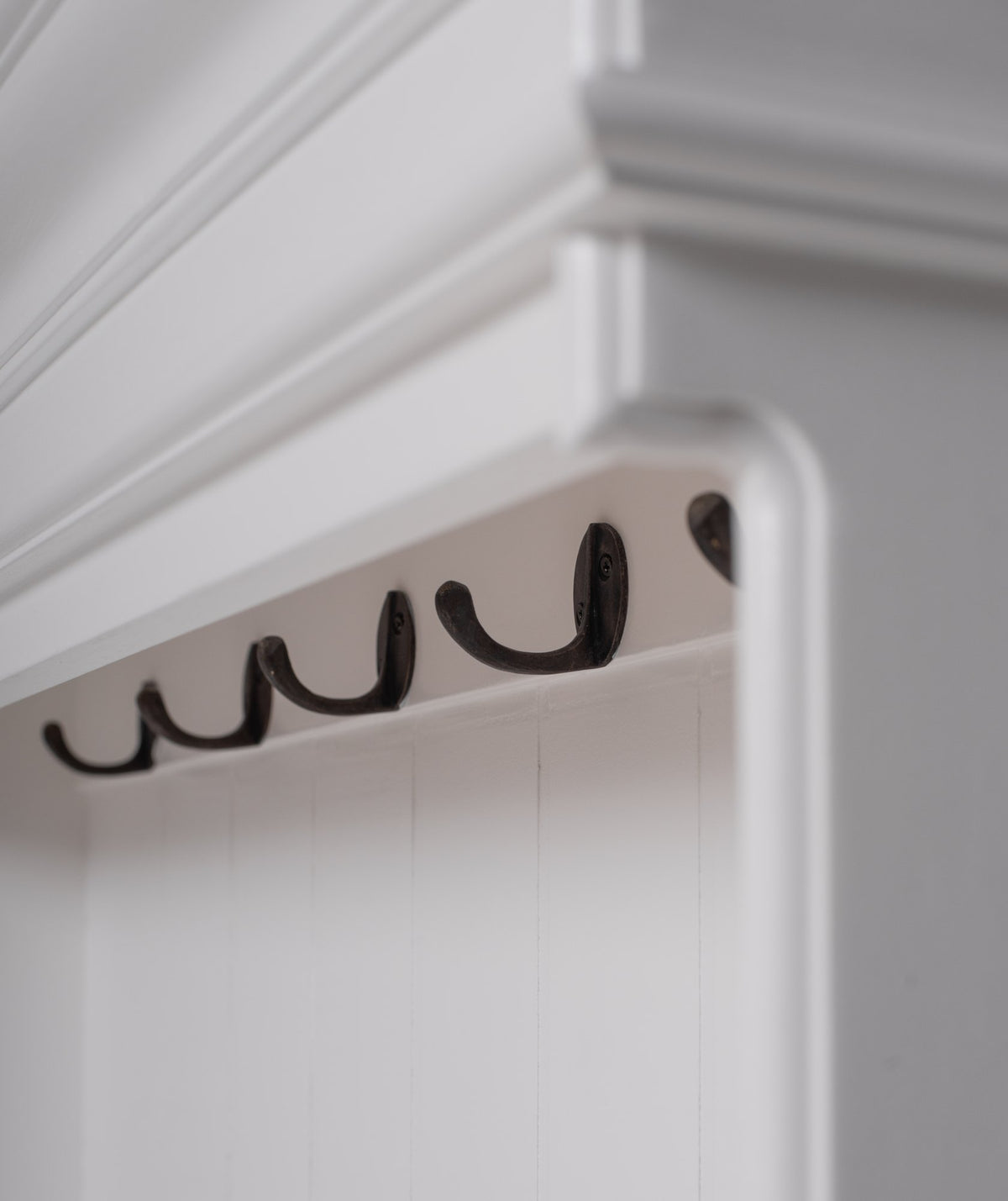 NovaSolo Halifax Entryway Coat Rack & Bench Unit Hall Tree, Classic White – view 7