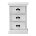 NovaSolo Halifax Bedside Drawer Unit Side Table, Classic White