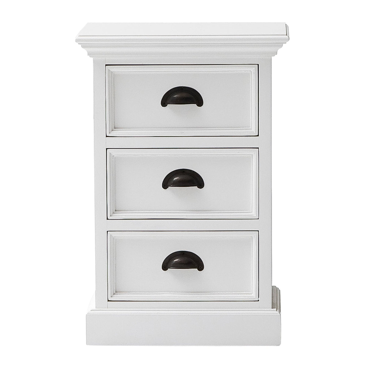 NovaSolo Halifax Bedside Drawer Unit Side Table, Classic White