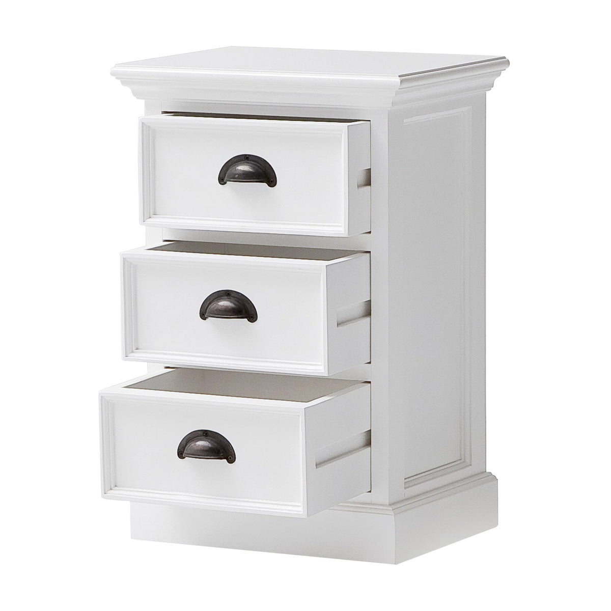 NovaSolo Halifax Bedside Drawer Unit Side Table, Classic White – view 3