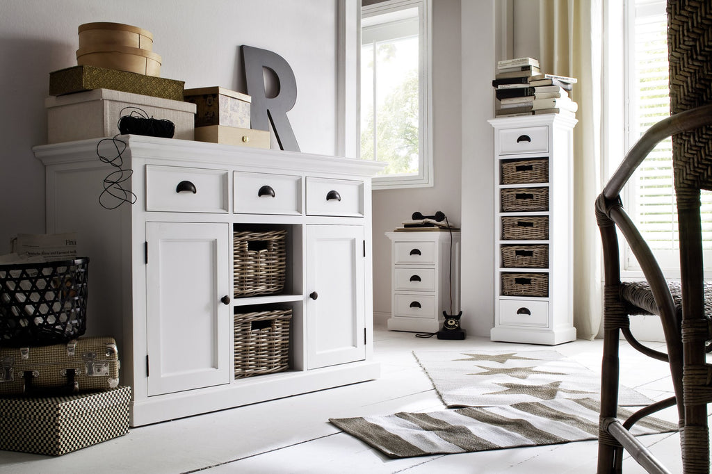 NovaSolo Halifax Bedside Drawer Unit Side Table, Classic White – view 8