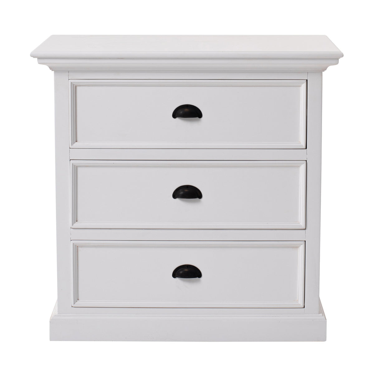 NovaSolo Halifax Bedside Drawer Unit Side Table, Classic White