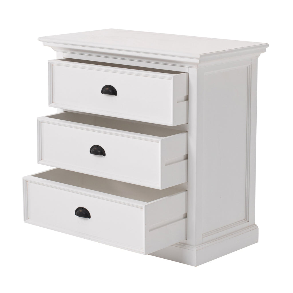 NovaSolo Halifax Bedside Drawer Unit Side Table, Classic White – view 3
