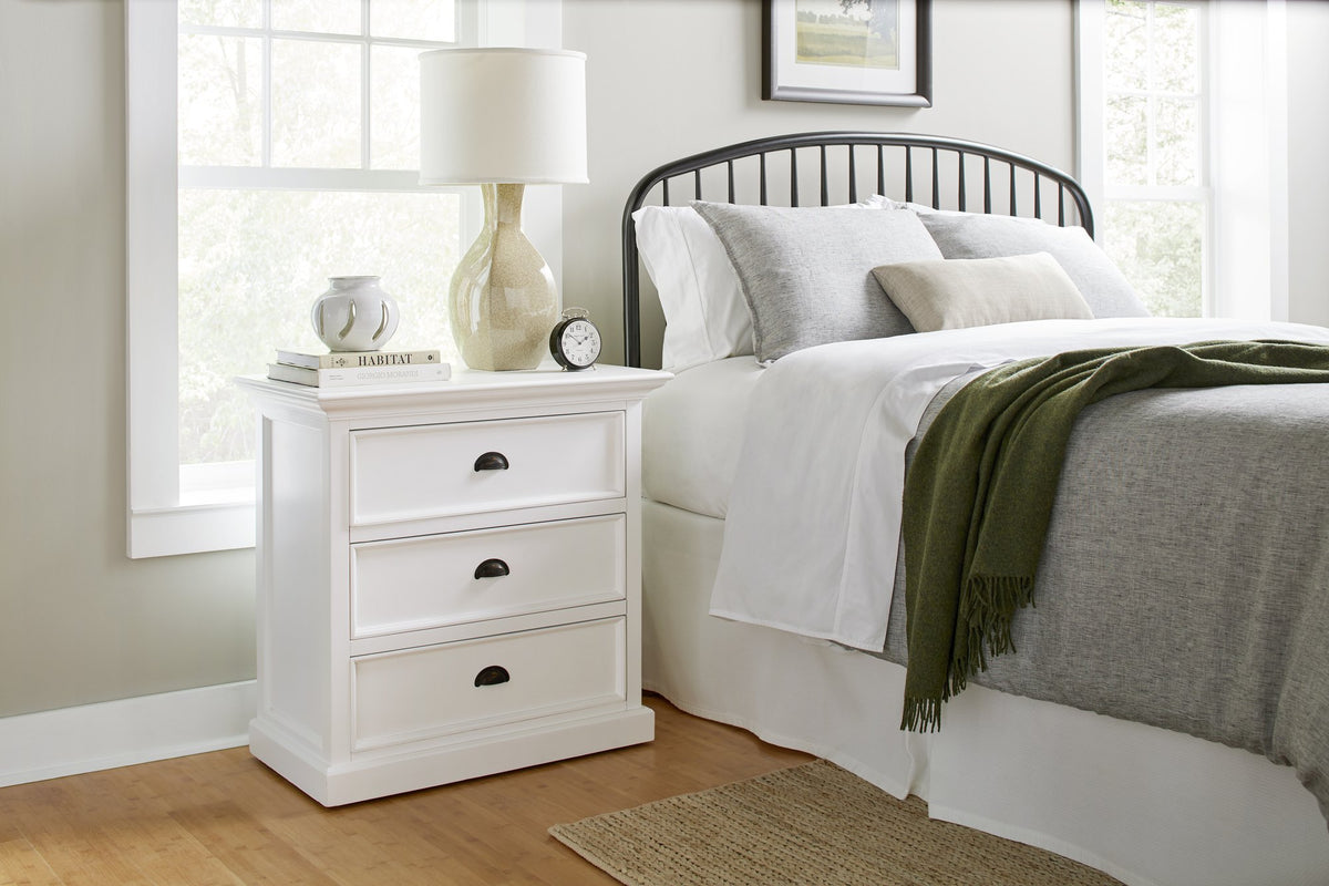 NovaSolo Halifax Bedside Drawer Unit Side Table, Classic White – view 6