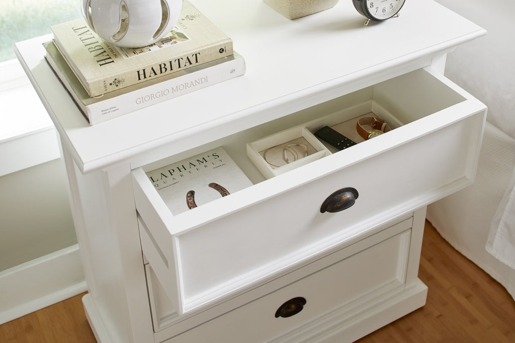 NovaSolo Halifax Bedside Drawer Unit Side Table, Classic White – view 7