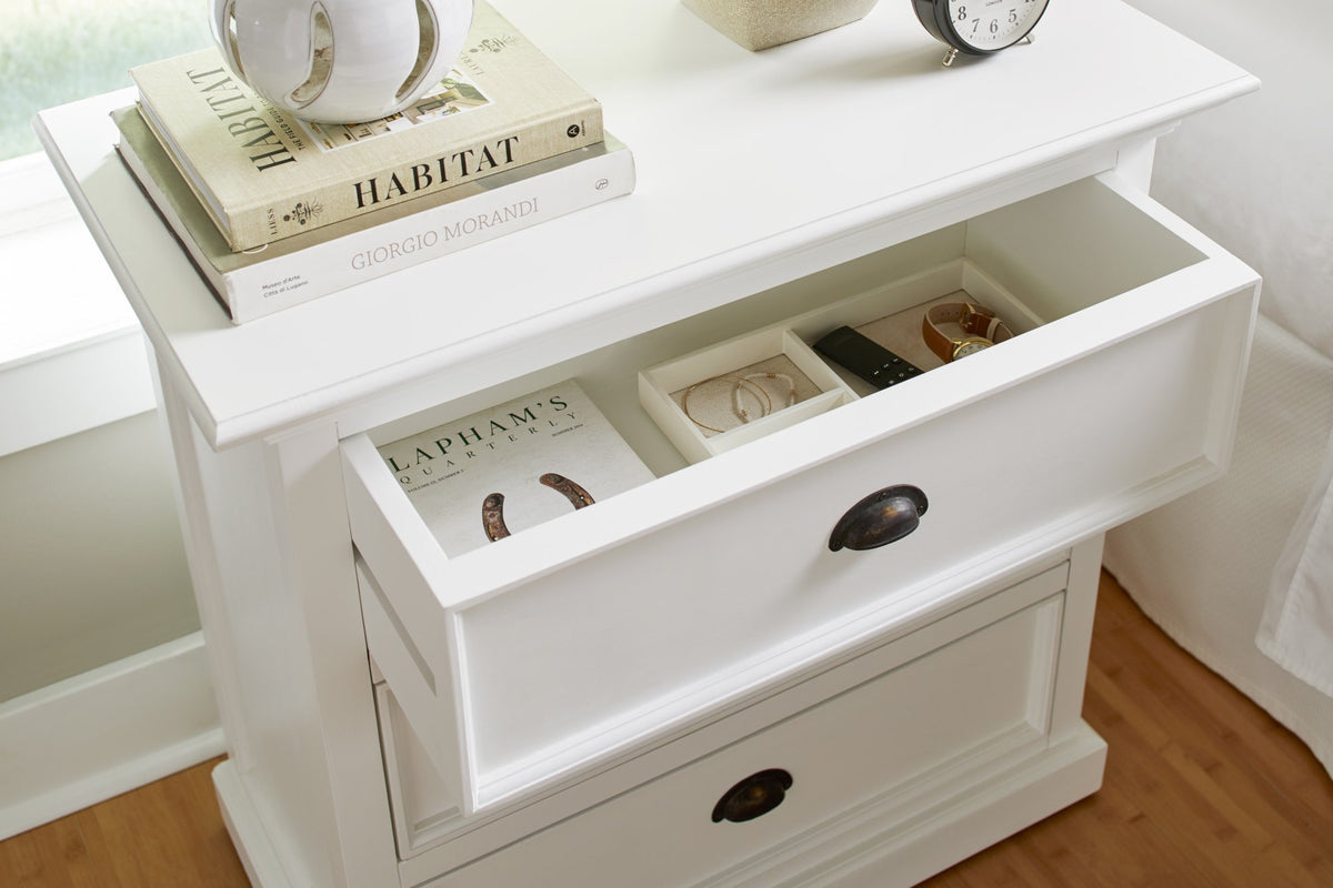 NovaSolo Halifax Bedside Drawer Unit Side Table, Classic White – view 7