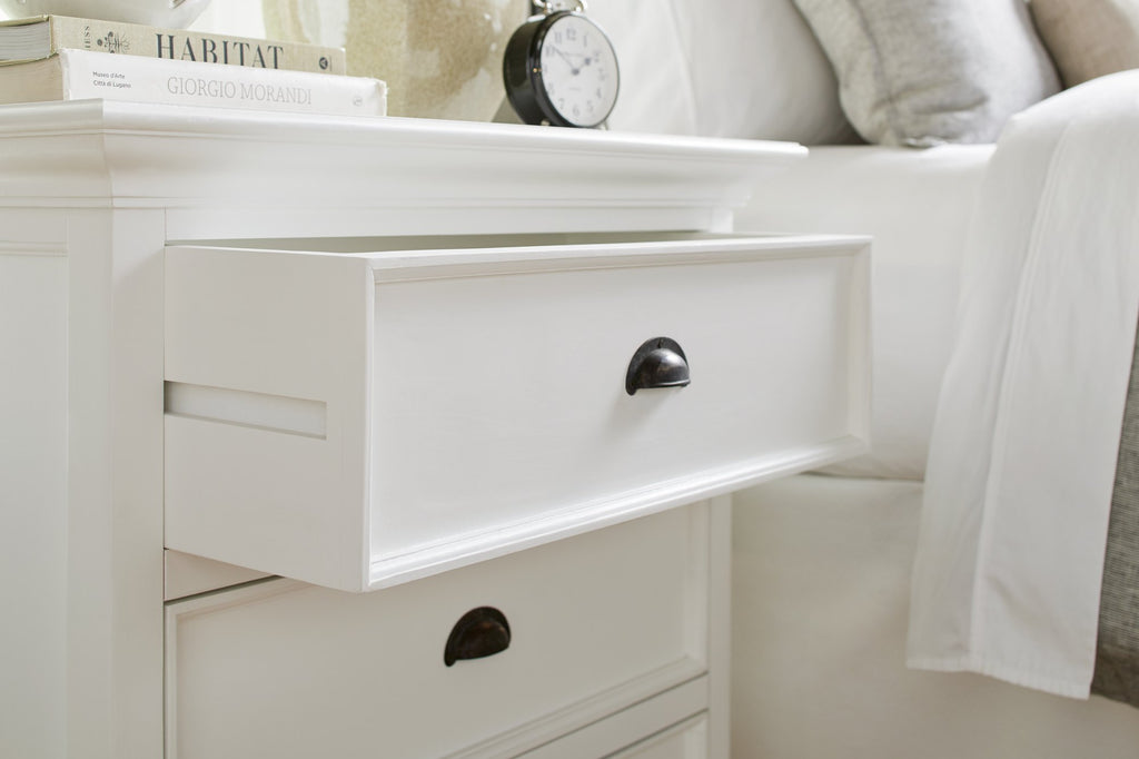 NovaSolo Halifax Bedside Drawer Unit Side Table, Classic White – view 8