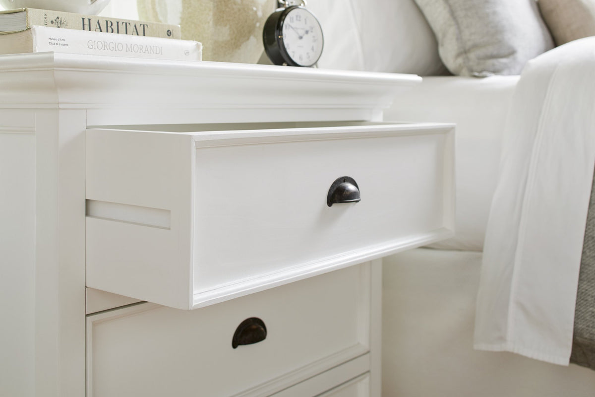 NovaSolo Halifax Bedside Drawer Unit Side Table, Classic White – view 8