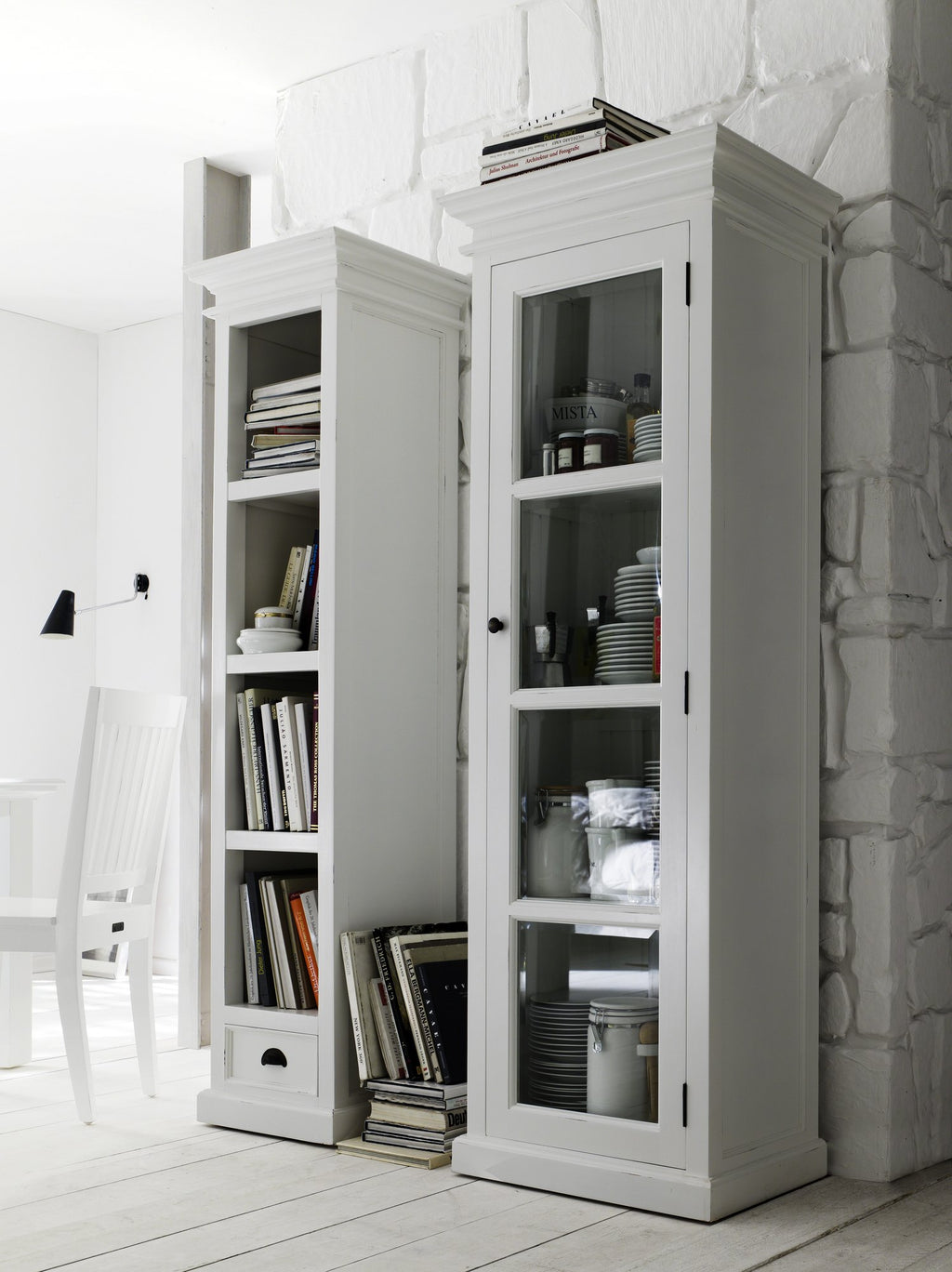 NovaSolo Halifax Single Vitrine Display Cabinet, Classic White – view 9