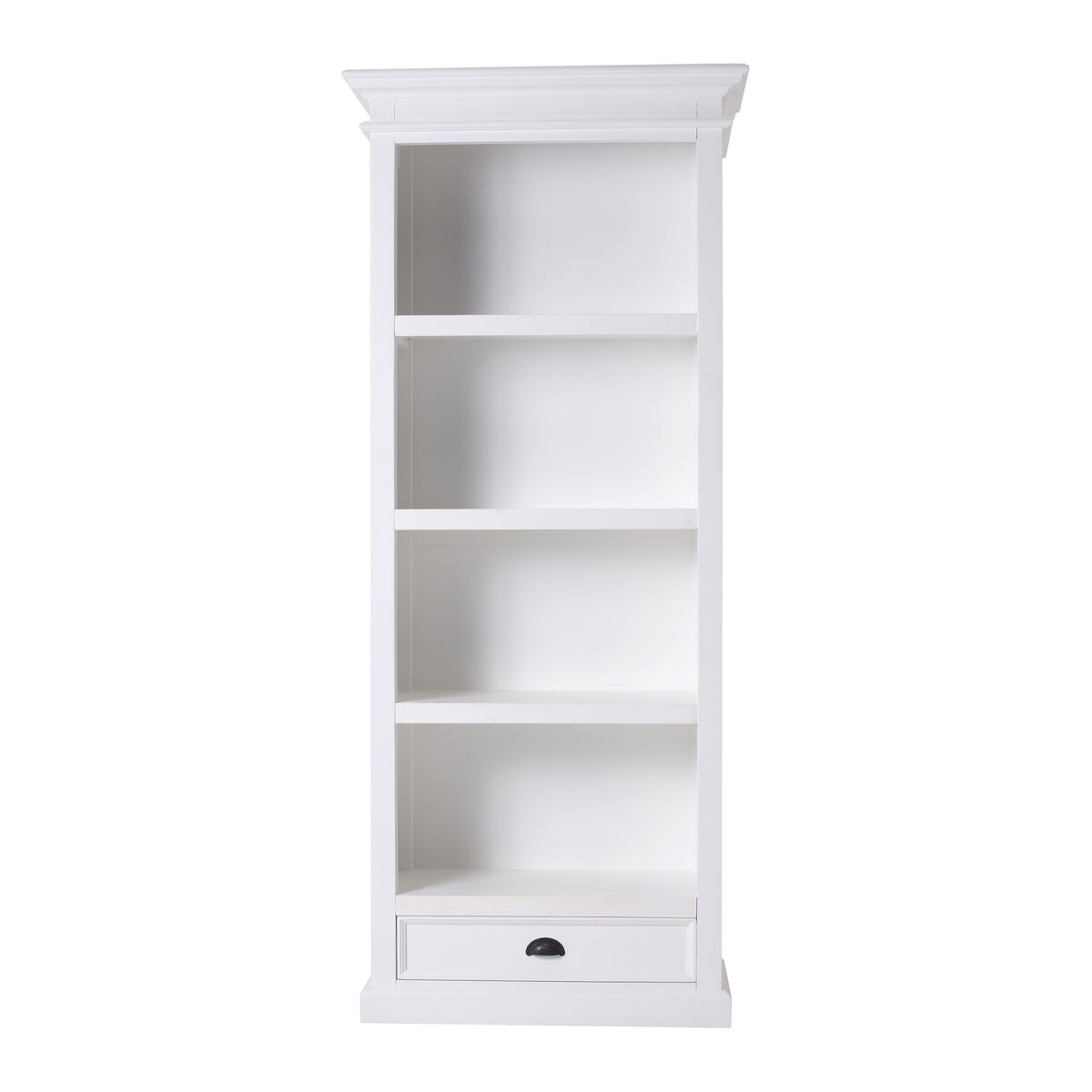 NovaSolo Halifax Bookcase with 1 Drawer, Classic White