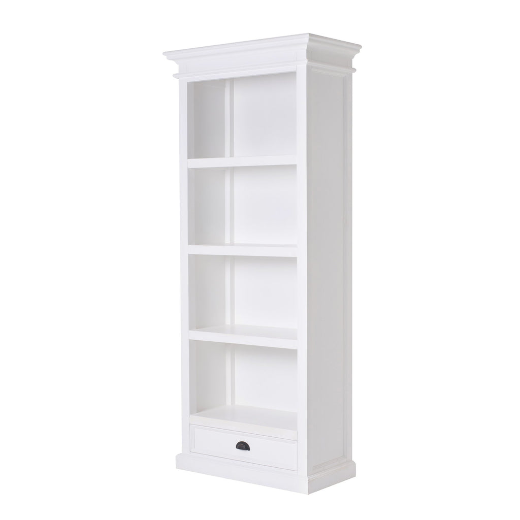 NovaSolo Halifax Bookcase with 1 Drawer, Classic White – view 2