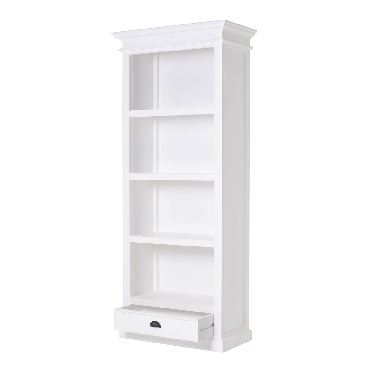 NovaSolo Halifax Bookcase with 1 Drawer, Classic White – view 3