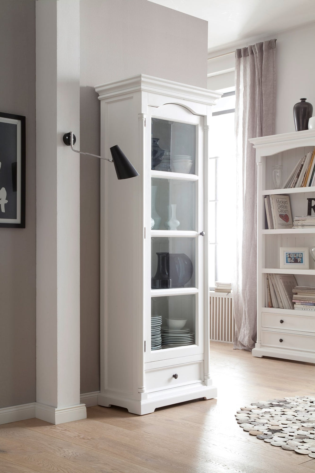 NovaSolo Provence Glass Cabinet Display Cabinet, Classic White – view 5