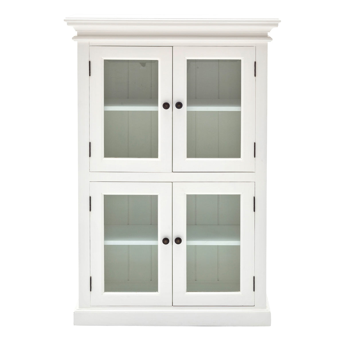 NovaSolo Halifax 2 Level Pantry Display Cabinet, Classic White