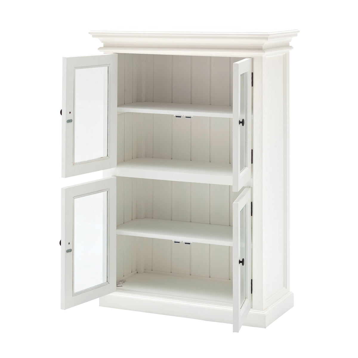 NovaSolo Halifax 2 Level Pantry Display Cabinet, Classic White – view 3
