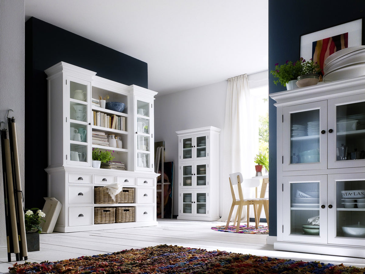 NovaSolo Halifax 2 Level Pantry Display Cabinet, Classic White – view 7