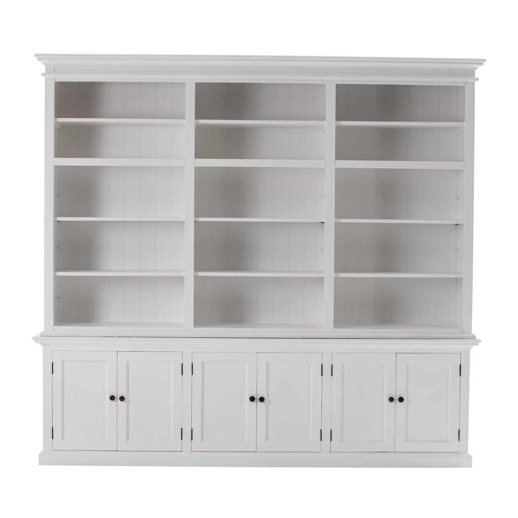 NovaSolo Halifax Triple-Bay Hutch Unit, Classic White