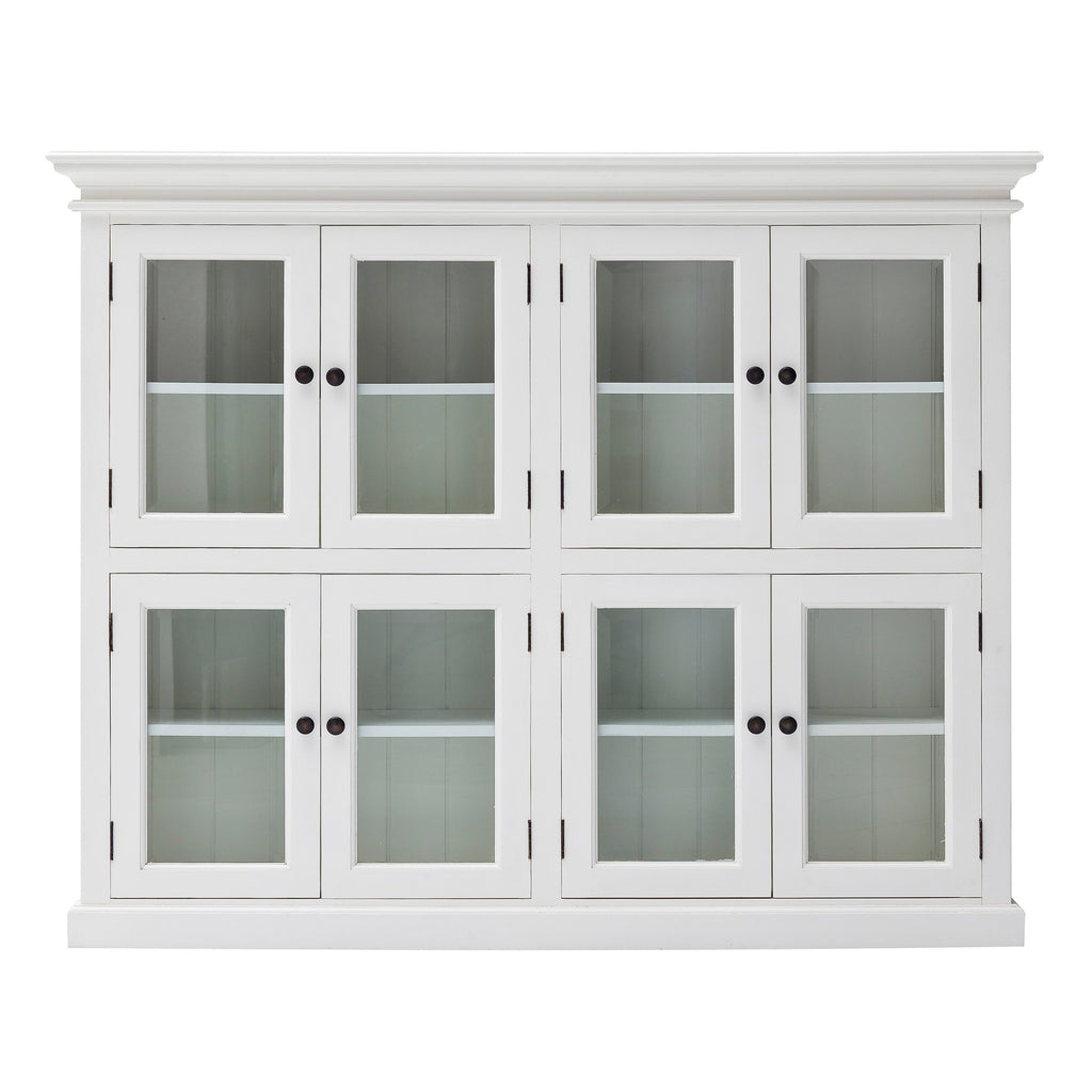 NovaSolo Halifax Pantry 8 Doors Display Cabinet, Classic White