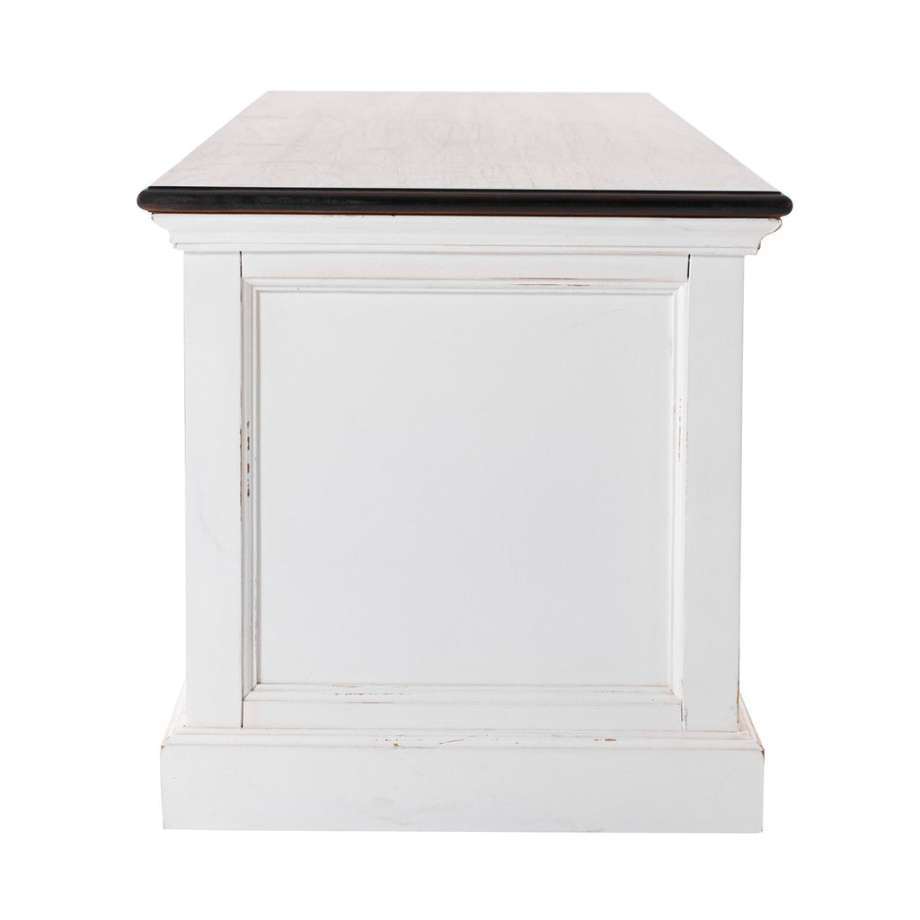 NovaSolo Halifax Accent Large ETU with 4 drawers TV Stand, White Distress & Deep Brown – view 4