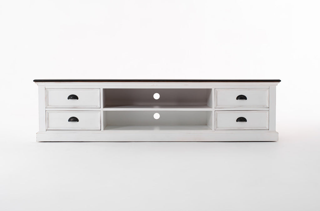NovaSolo Halifax Accent Large ETU with 4 drawers TV Stand, White Distress & Deep Brown – view 8