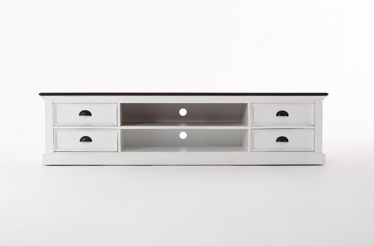 NovaSolo Halifax Accent Large ETU with 4 drawers TV Stand, White Distress & Deep Brown – view 8
