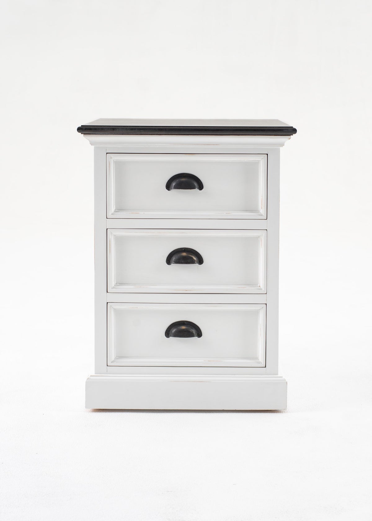 NovaSolo Halifax Accent Bedside Drawer Unit Side Table, White Distress & Deep Brown – view 10