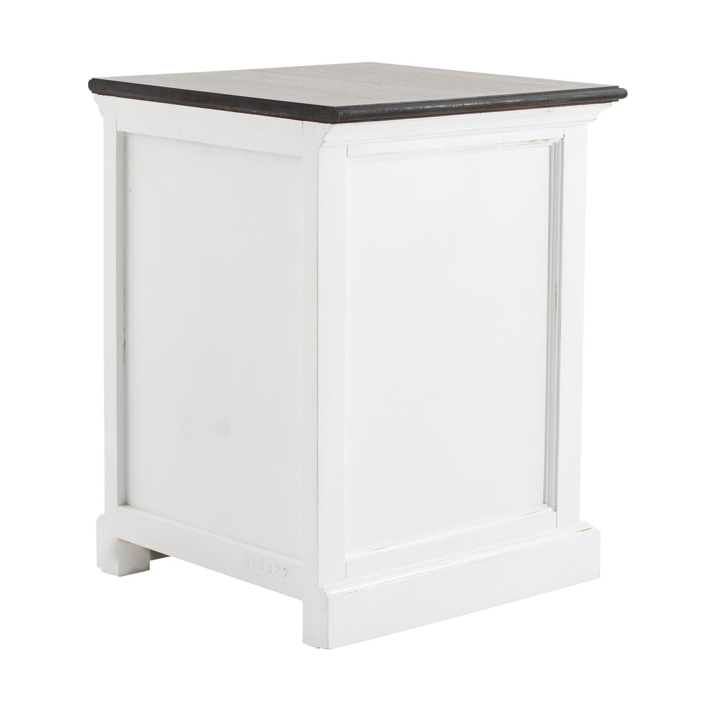 NovaSolo Halifax Accent Bedside Drawer Unit Side Table, White Distress & Deep Brown – view 5