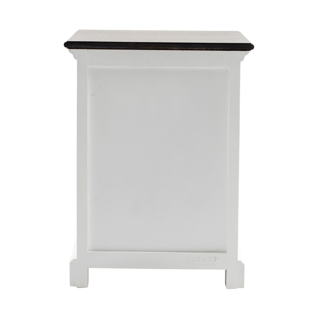 NovaSolo Halifax Accent Bedside Drawer Unit Side Table, White Distress & Deep Brown – view 6