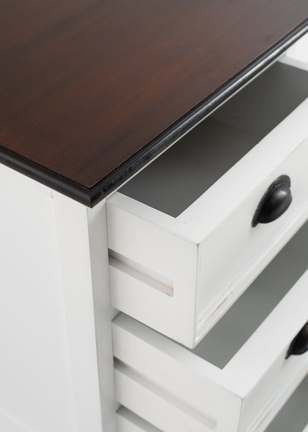 NovaSolo Halifax Accent Bedside Drawer Unit Side Table, White Distress & Deep Brown – view 7