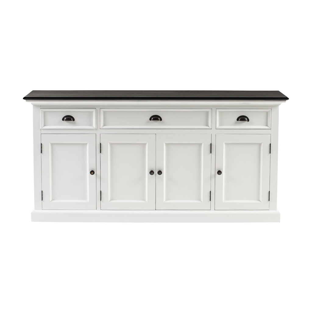 NovaSolo Halifax Contrast Buffet Console Table, Classic White & Black