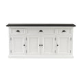 NovaSolo Halifax Contrast Buffet Console Table, Classic White & Black