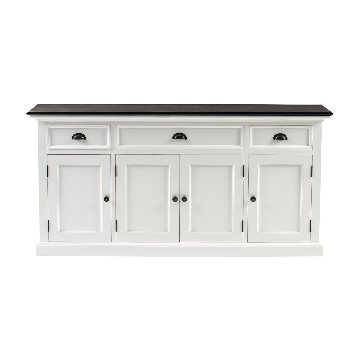 NovaSolo Halifax Contrast Buffet Console Table, Classic White & Black