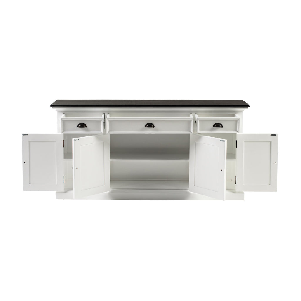 NovaSolo Halifax Contrast Buffet Console Table, Classic White & Black – view 2