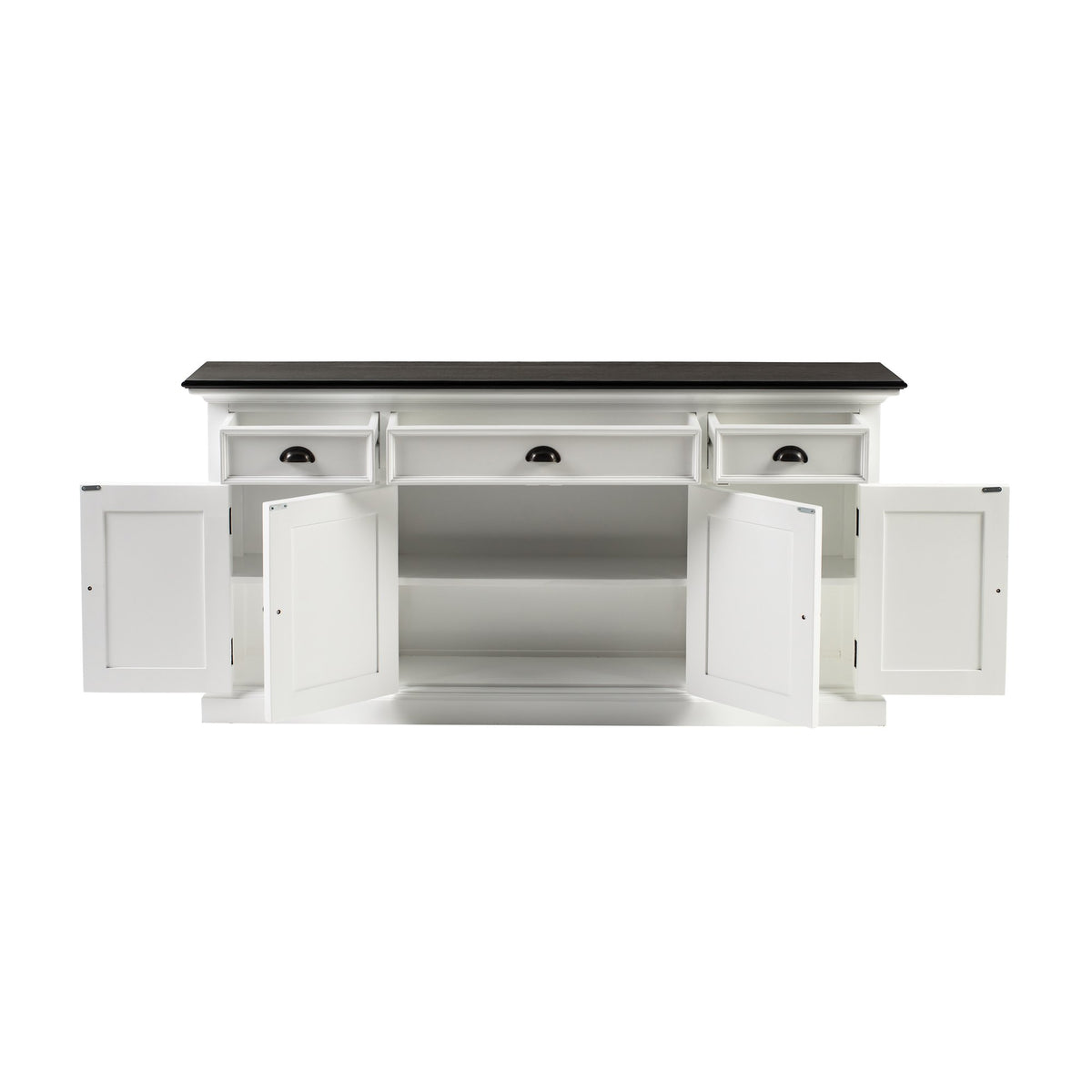 NovaSolo Halifax Contrast Buffet Console Table, Classic White & Black – view 2