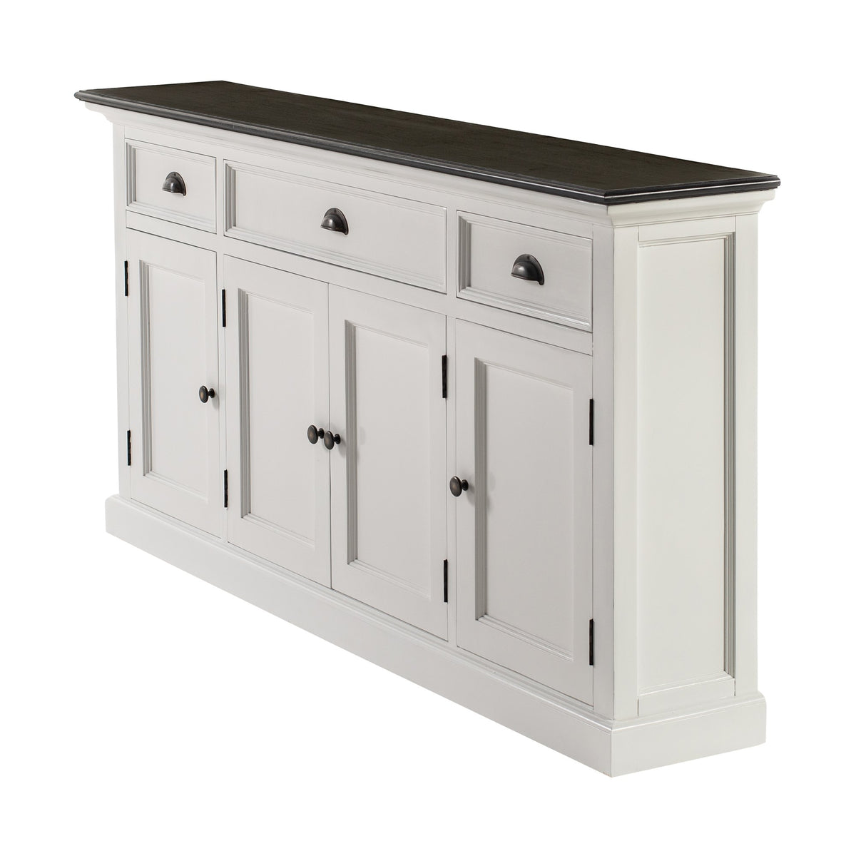 NovaSolo Halifax Contrast Buffet Console Table, Classic White & Black – view 3
