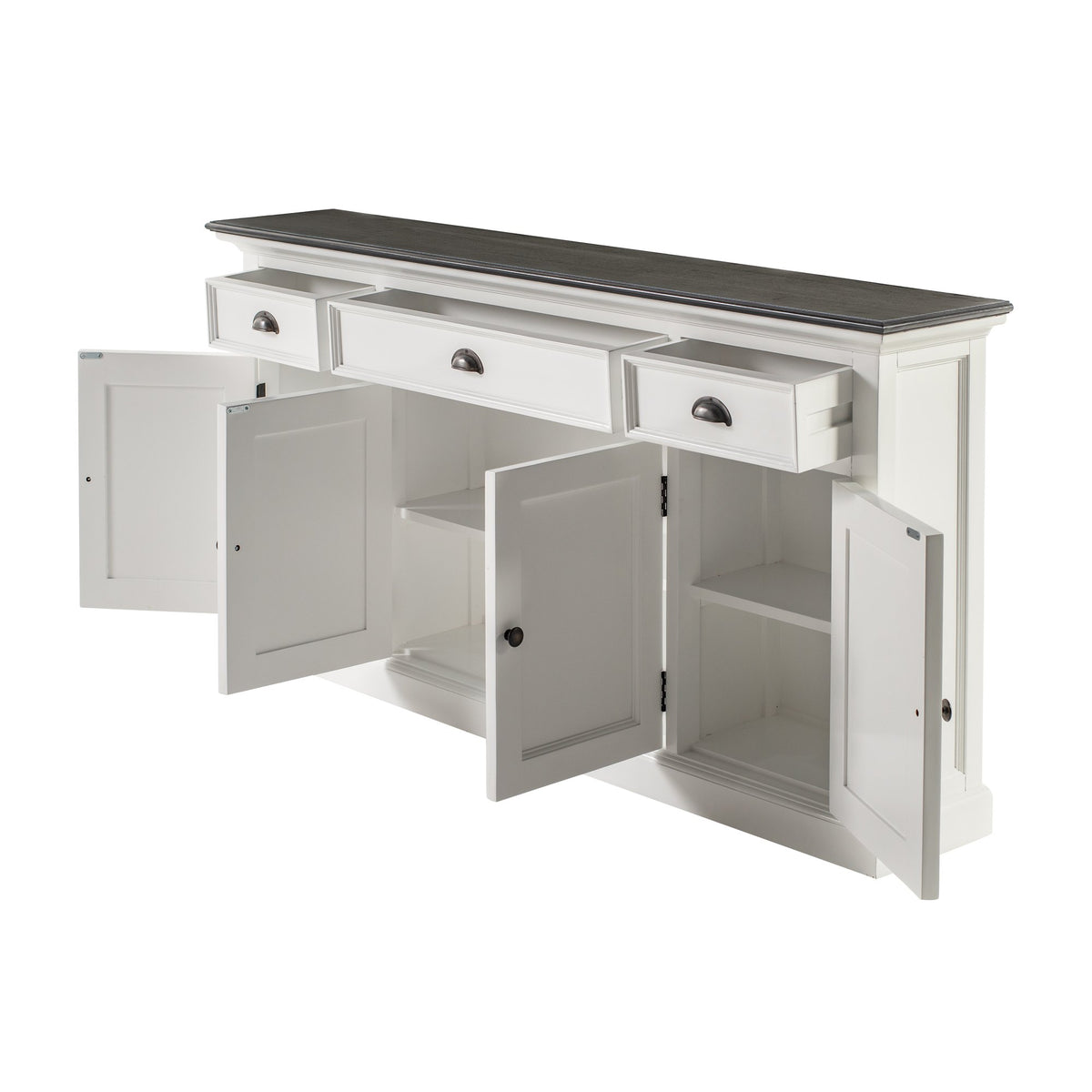 NovaSolo Halifax Contrast Buffet Console Table, Classic White & Black – view 4