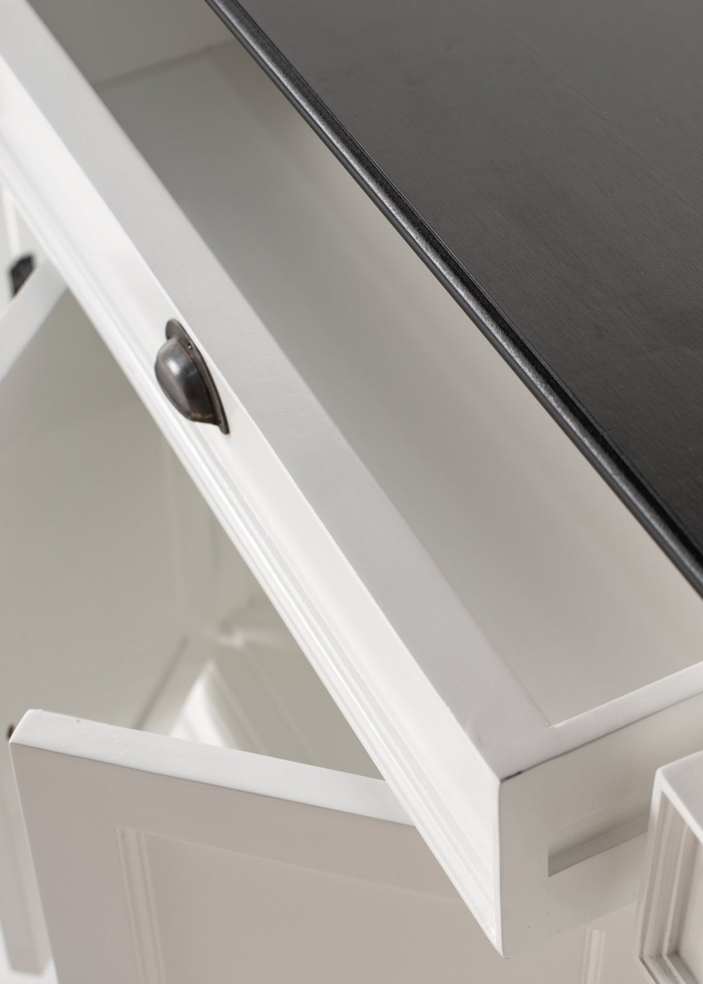 NovaSolo Halifax Contrast Buffet Console Table, Classic White & Black – view 9