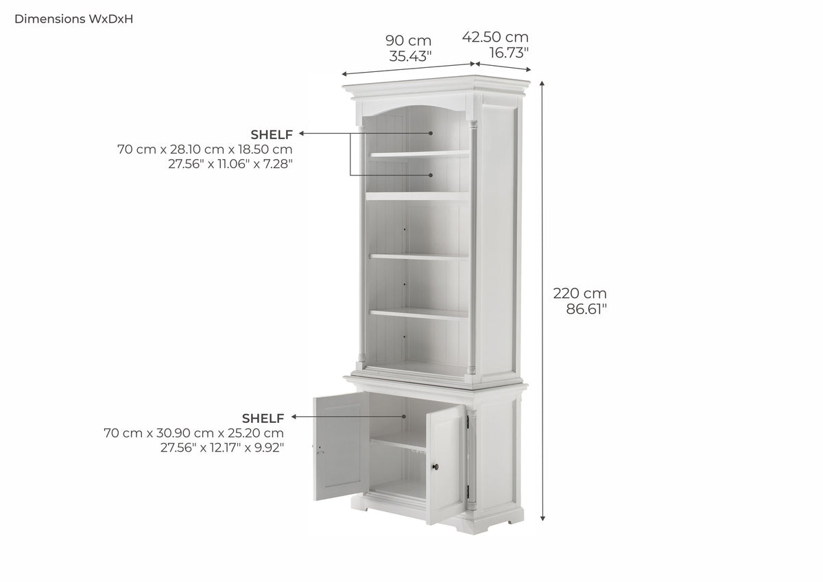 NovaSolo Provence Single-Bay Hutch Unit, Classic White – dimensions